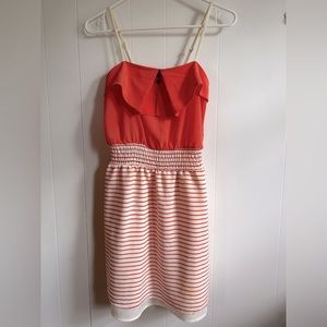 Xhilaration Dress HOST PICK Orange & White Stripes Women’s Size Small